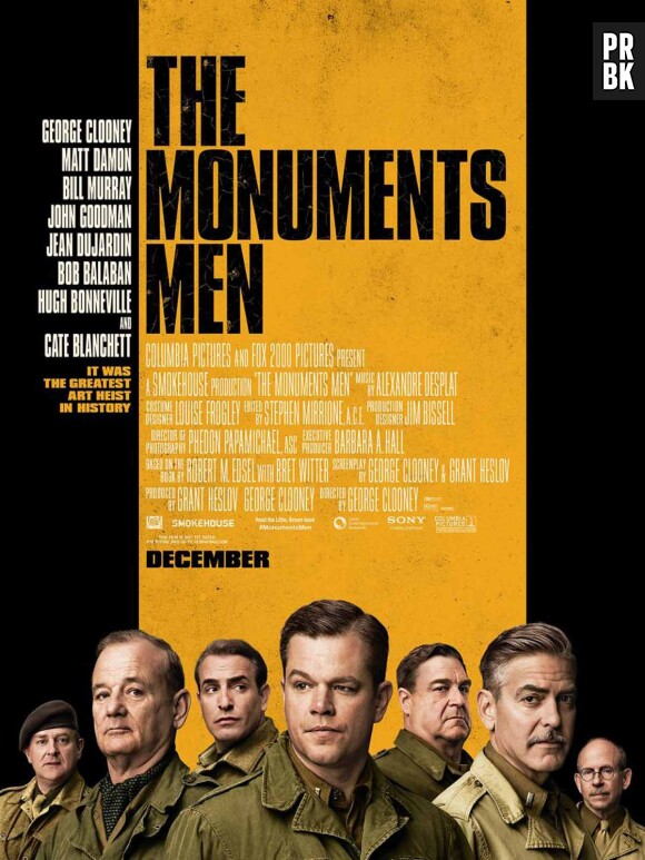 Jean Dujardin, sur l'affiche de The Monuments Men avec George Clooney et Matt Damon