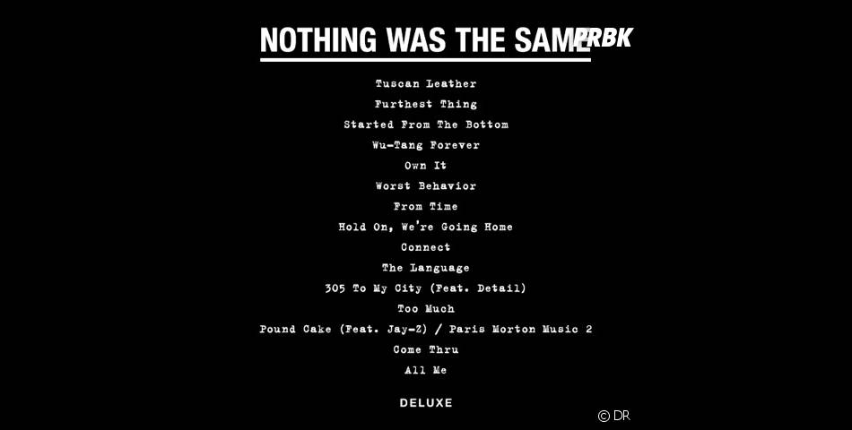 Drake : Nothing was the same, la tracklist de l&#039;album