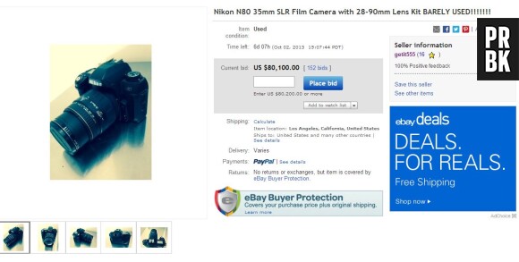 Miley Cyrus a mis en vente son ancien appareil photo sur eBay