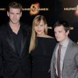 Jennifer Lawrence, Josh Hutcherson et Liam Hemsworth lors de l'avant-première d'Hunger Games à Paris en mars 2012