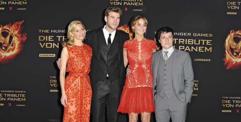 Jennifer Lawrence, Josh Hutcherson et Liam Hemsworth lors de l&#039;avant-première d&#039;Hunger Games à Berlin
