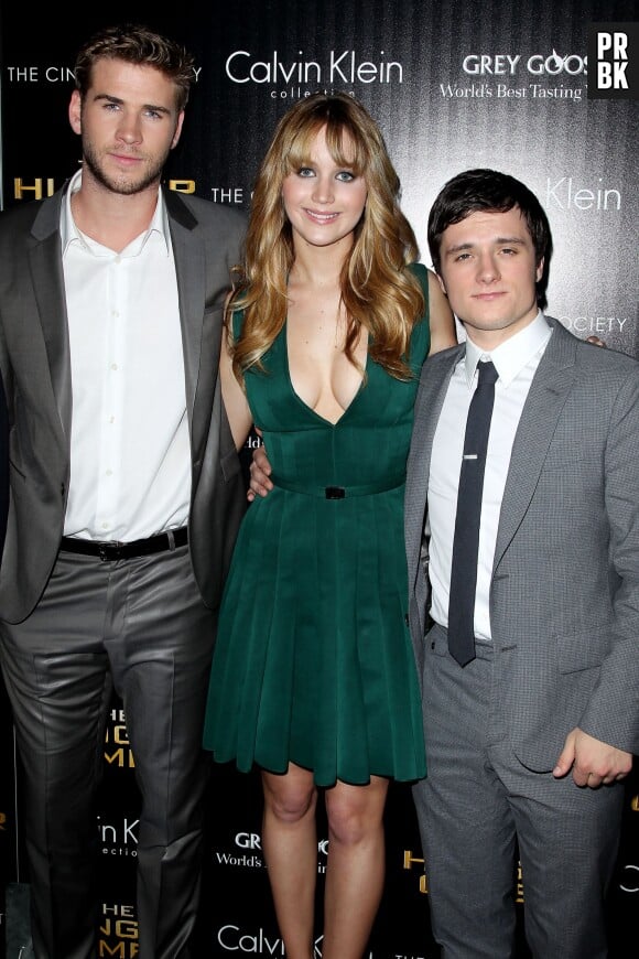 Jennifer Lawrence, Josh Hutcherson et Liam Hemsworth lors de l'avant-première d'Hunger Games à New York