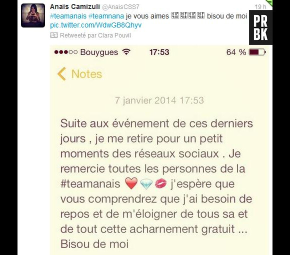 Anaïs Camizuli se retire temporairement des réseaux sociaux après le "scandale" de la photo X