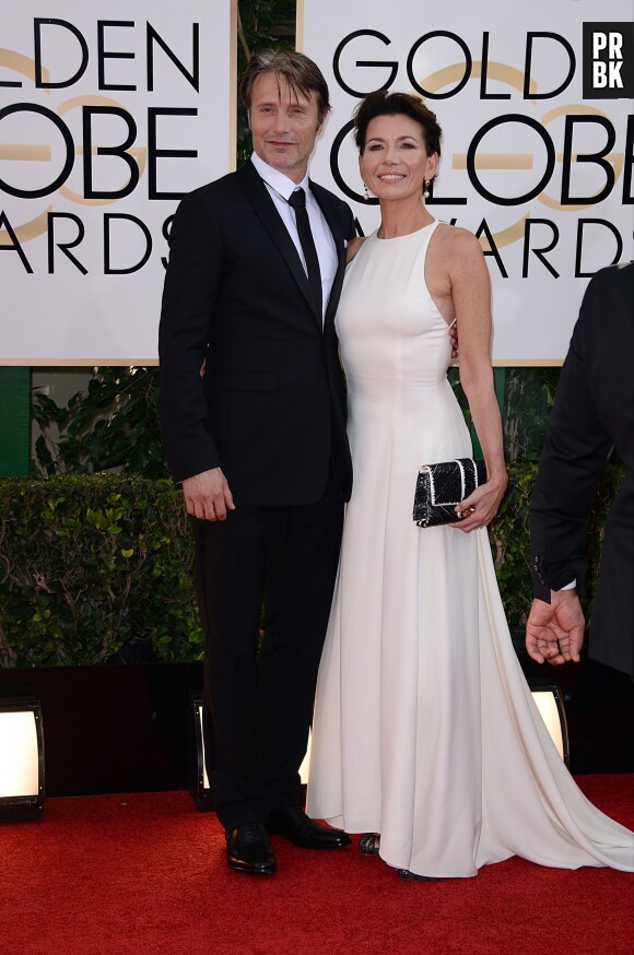 Golden Globes 2014 : Mads Mikkelsen sur le tapis-rouge le 12 janvier 2014 à Los Angeles