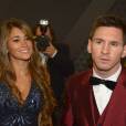 Lionel Messi et Antonella Roccuzzo à la cérémonie du Ballon d'or 2013, le 13 janvier 2014 à Zurich