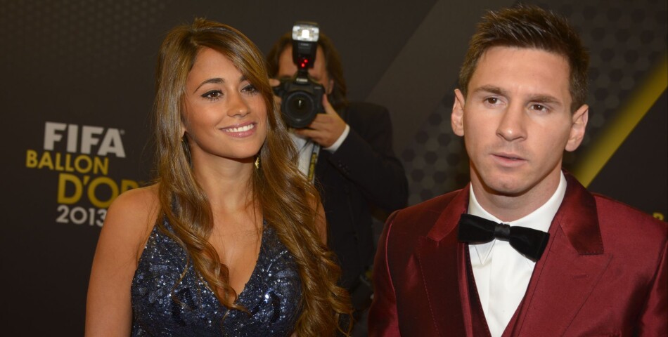 Lionel Messi et Antonella Roccuzzo à la cérémonie du Ballon d&#039;or 2013, le 13 janvier 2014 à Zurich