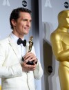 Matthew McConaughey gagnant aux Oscars 2014 le 2 mars à Los Angeles