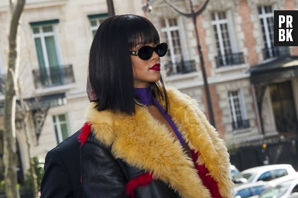 Rihanna au défilé Miu Miu au Palais d'Iéna pendant la Fashion Week de Paris, le 5 mars 2014