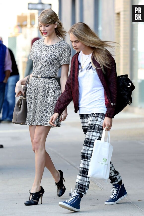Cara Delevingne et Taylor Swift ont passé une après-midi ensemble à New York, le 9 avril 2014