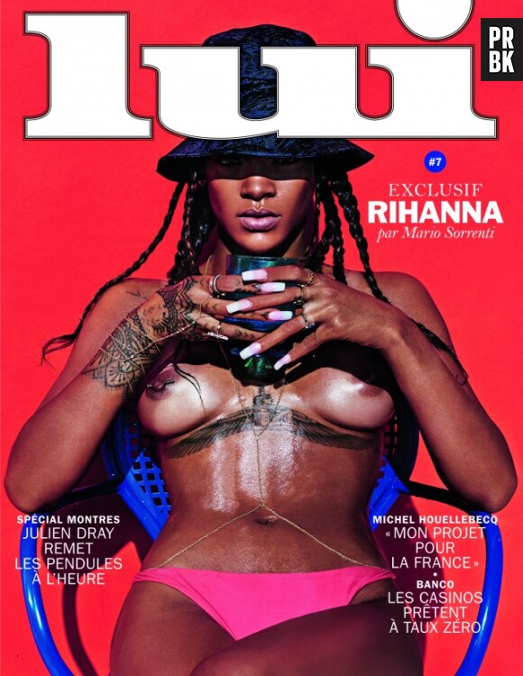 Rihanna seins nus en couverture de Lui