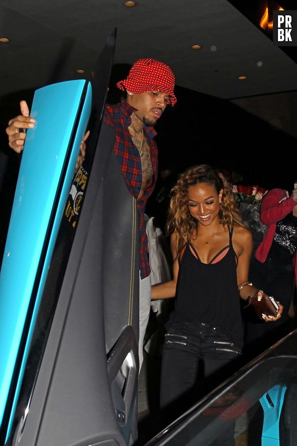 Chris Brown et Karrueche Tran : le couple réuni à la sortie d'un nightclub, le 15 juillet 2014