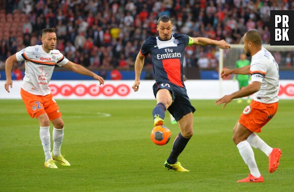 Zlatan Ibrahimovic lors de la rencontre PSG - Montpellier, le 17 mai 2014