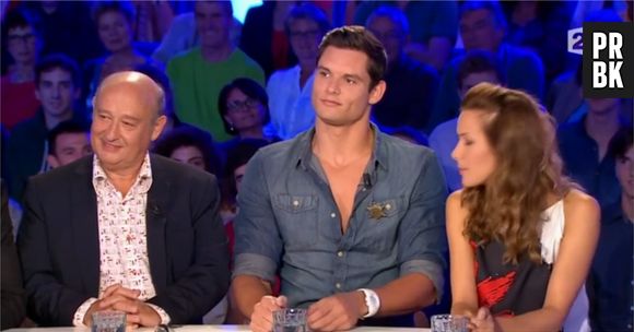 Florent Manaudou et Mélissa Theuriau sur le plateau de On n'est pas couché le 6 septembre 2014