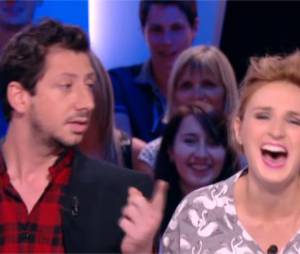 Alison Wheeler et Monsieur Poulpe délirants pour leur première à la météo de Canal+ le 9 septembre 2014