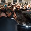 Kim Kardashian attaquée avant le défilé Balmain, le 25 septembre 2014 à Paris