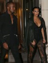 Kim Kardashian et Kanye West : couple sexy à la sortie de leur hôtel, le 28 septembre 2014 à Paris