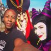 Gaël Montfils avec Jafar et Maléfique à Disneyland, le 27 septembre 2014