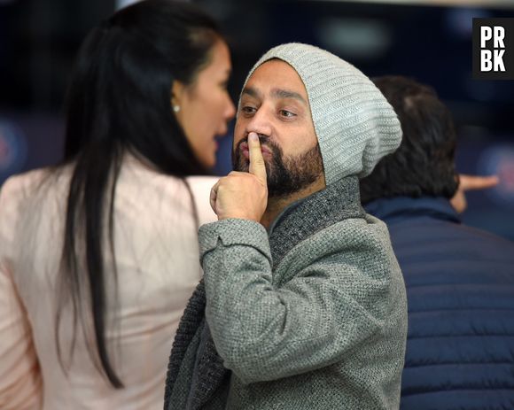 Cyril Hanouna dans les tribunes du Parc des Princes pour PSG - Monaco, le 5 octobre 2014