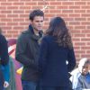 Paul Wesley et Nina Dobrev en plein tournage de la saison 6 de The Vampire Diaries le 20 novembre 2014 à Atlanta