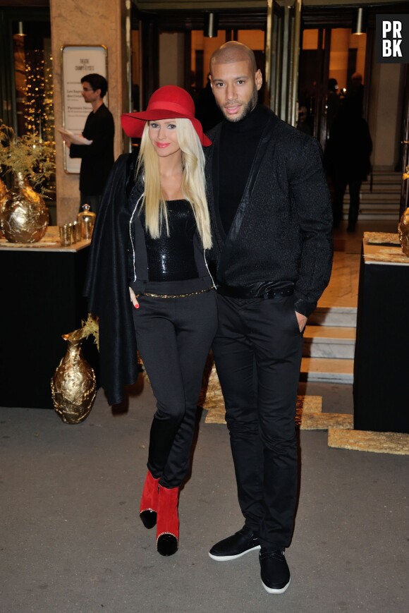 Tatiana Laurens et Xavier Delarue à la soirée d'illuminations de l'avenue Montaigne, le 27 novembre 2014 à Paris