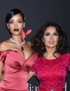 Rihanna et Salma Hayek au premier Diamond Ball, le 11 décembre 2014 à Los Angeles