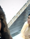 Amélie Neten sexy au côté d'Eddy sur le tournage des Anges fêtent Noël, le 11 décembre 2014