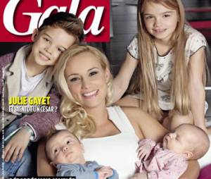 Elodie Gossuin et ses quatre enfants en couverture de Gala