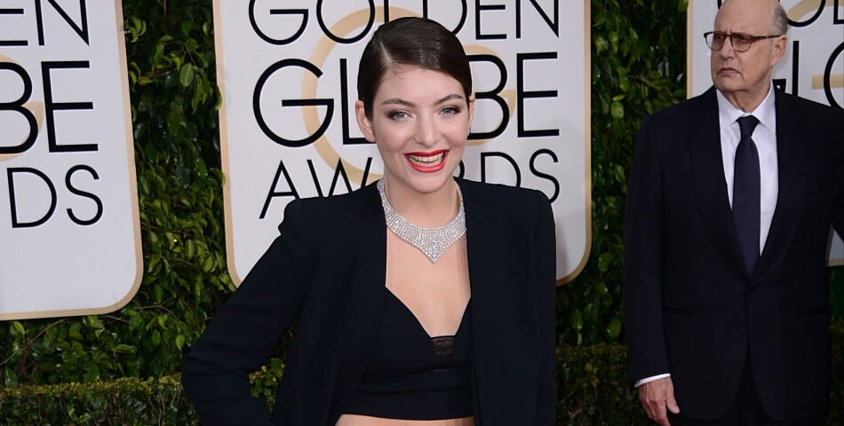 Lorde sur le tapis rouge des Golden Globes, le 11 janvier 2015 à Los Angeles