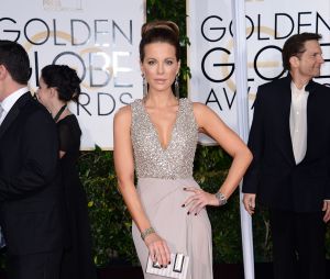 Kate Beckinsale sur le tapis rouge des Golden Globes, le 11 janvier 2015 à Los Angeles