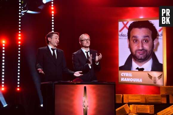 Frede Royer, à gauche, pendant la soirée des Gérard de la télévision 2015, le 19 janvier 2015 à Paris