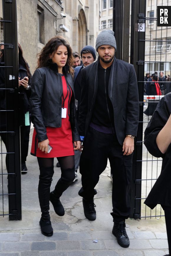 Jo-Wilfried Tsonga et sa petite-amie Noura au défilé Y3, le 25 janvier 2015 à Paris