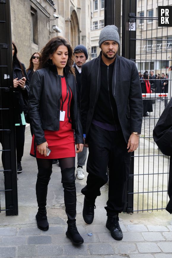 Jo-Wilfried Tsonga et sa petite-amie Noura au défilé Y3, le 25 janvier 2015 à Paris