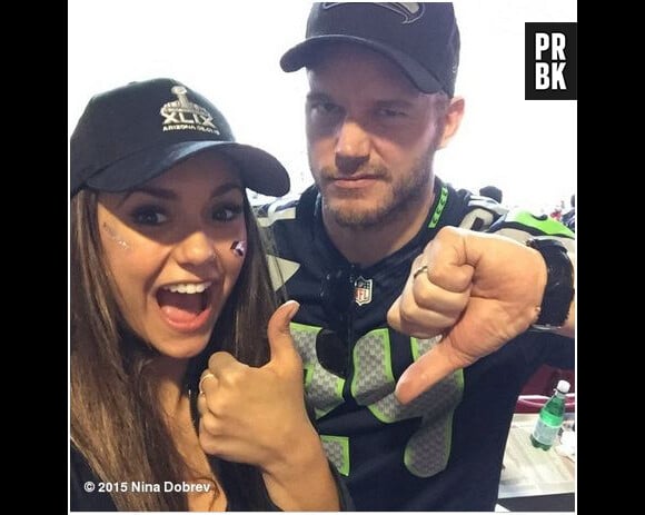 Nina Dobrev et Chris Pratt : photo délirante au Super Bowl 2015