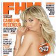 Caroline Receveur seins nus en couv du magazine FHM du 30 mars 2012