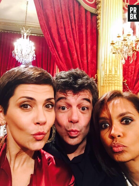 Cristina Cordula, Karine Le Marchand et Stéphane Plaza à l'Elysée, le 11 mars 2015