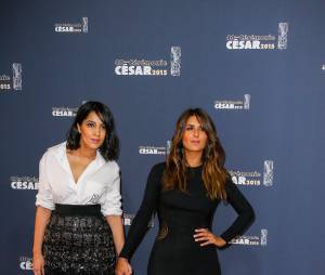 Leila Bekhti et Géraldine Nakache, amis complices sur le tapis rouge des César 2015, février 2015