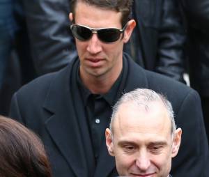 Alain Bernard &agrave; l'enterrement de la nageuse olympique Camille Muffat, le 25 mars 2015 &agrave; Nice