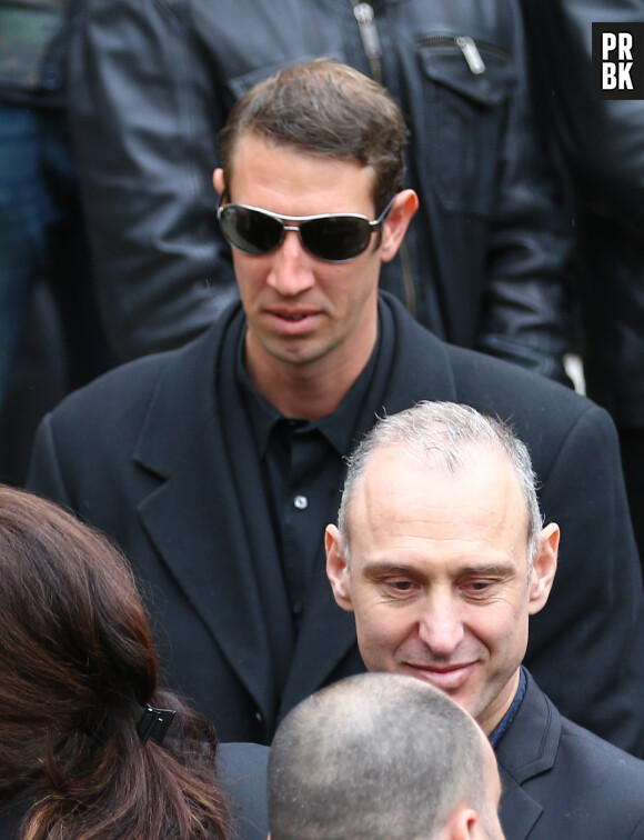 Alain Bernard à l'enterrement de la nageuse olympique Camille Muffat, le 25 mars 2015 à Nice