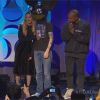 Madonna, Deadmau5 et Kanye West lors de la conférence de presse TIDAL organisée par Jay Z, le 30 mars 2015