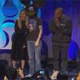  Madonna, Deadmau5 et Kanye West lors de la conf&eacute;rence de presse TIDAL organis&eacute;e par Jay Z, le 30 mars 2015 