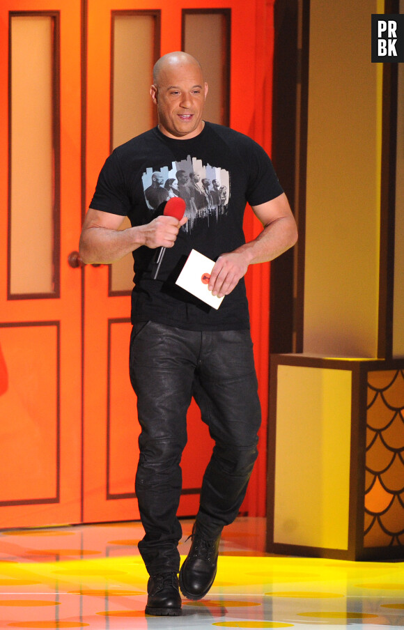 Vin Diesel sur la scène des MTV Movie Awards 2015 à Los Angeles, le 12 avril 2015
