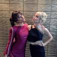 Lea Michele et Emma Roberts complices pour présenter Scream Queens, le 11 mai 2015 à New York