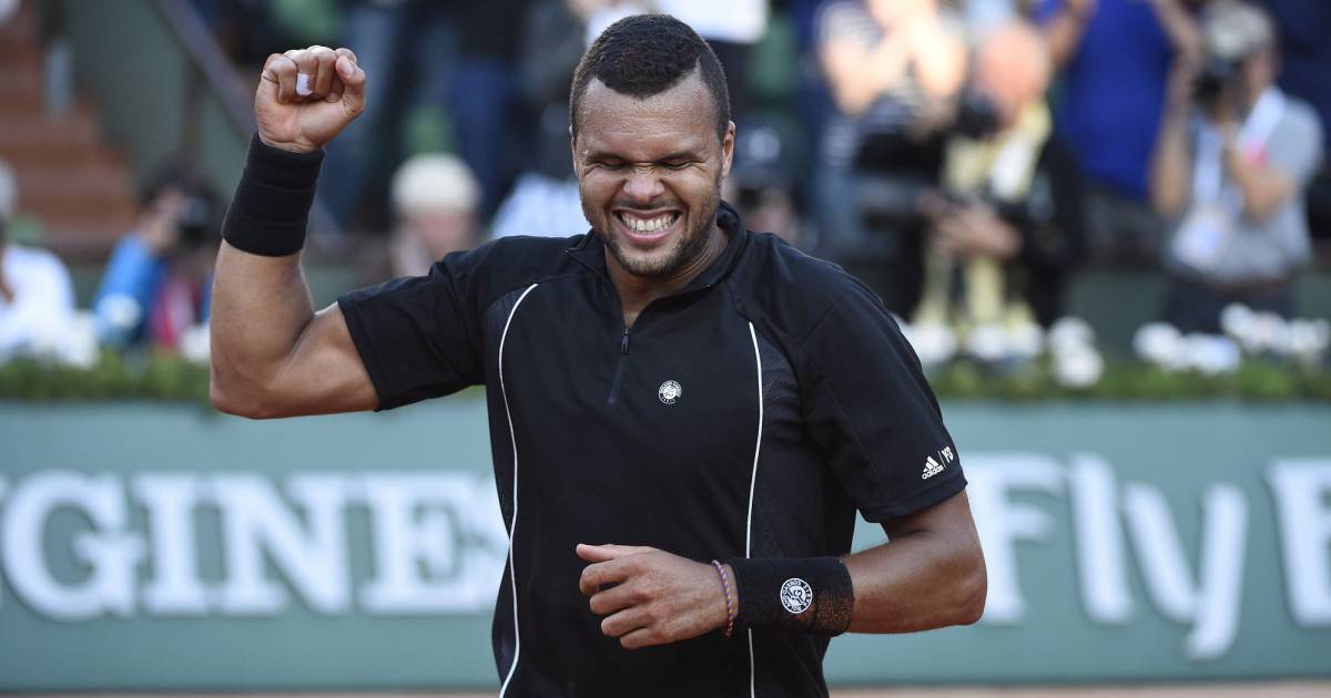 Jo Wilfried Tsonga gagnant lors des quart de finale de Roland Garros le ...