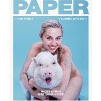 Miley Cyrus nue en Une de Paper.... avec son cochon