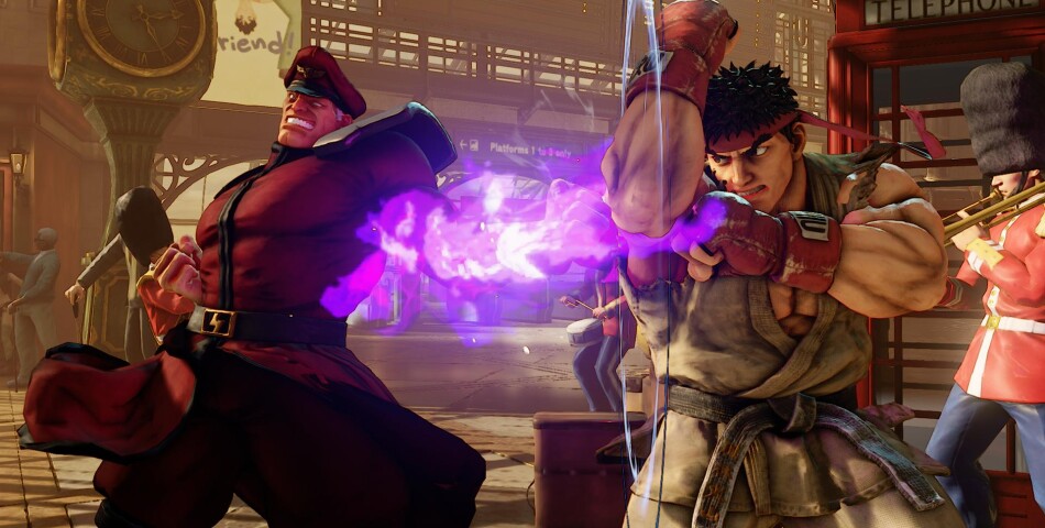 Street Fighter 5 : Ryu et Bison sur une image du jeu
