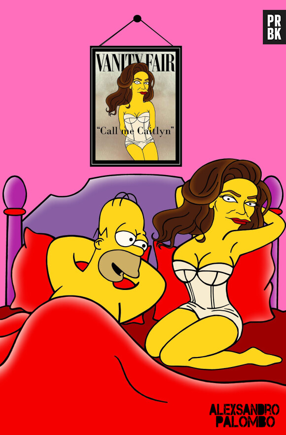 Caitlyn Jenner en Simpson, et au lit avec Homer, dans une nouvelle série de détournements de l'artiste aleXsandro Palombo