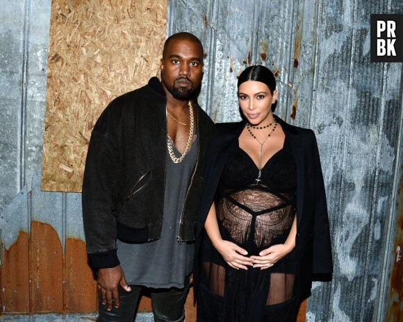 Kanye West et Kim Kardashian en robe transparente au défilé Givenchy, le 11 septembre 2015 à New York