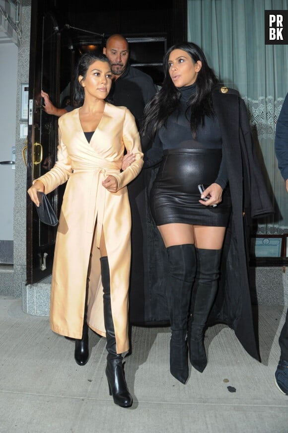 Kim Kardashian et Kourtney Kardashian sexy à New York, le 13 septembre 2015