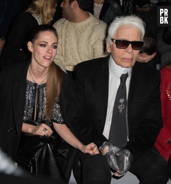 Kristen Stewart au côté de Karl Lagerfeld le 1er décembre, à Rome