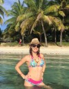Eve Angeli en vacances à l'Ile Maurice en février 2016